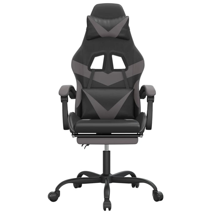 Sedia da Gaming Girevole Poggiapiedi Nero e Grigio Similpellecod mxl 78613