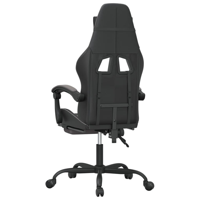 Sedia da Gaming Girevole Poggiapiedi Nero e Grigio Similpelle 349559