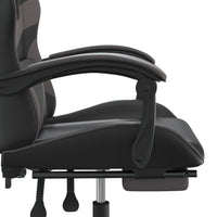 Sedia da Gaming Girevole Poggiapiedi Nero e Grigio Similpelle 349559