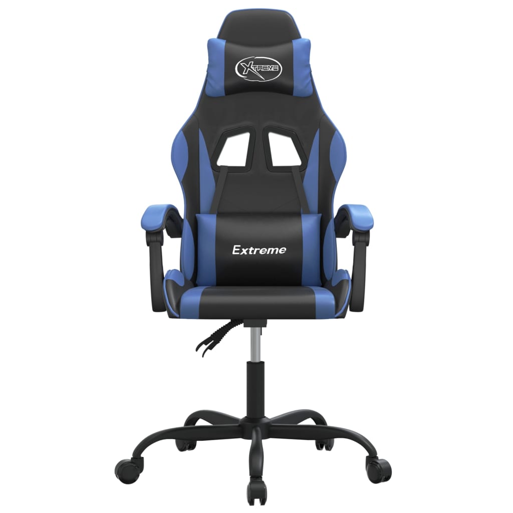 Sedia da Gaming Girevole Nero e Blu in Similpelle 349567