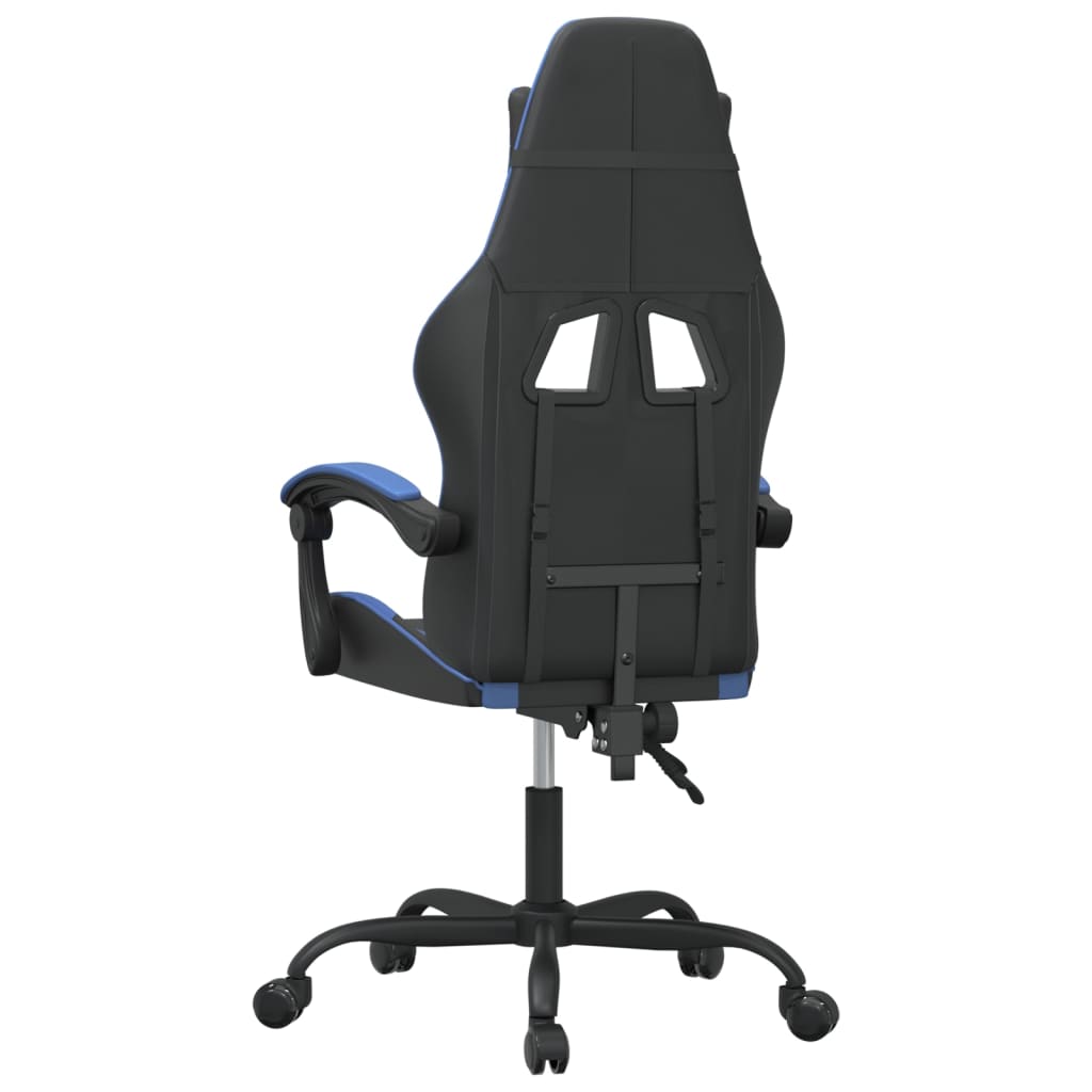 Sedia da Gaming Girevole Nero e Blu in Similpelle 349567