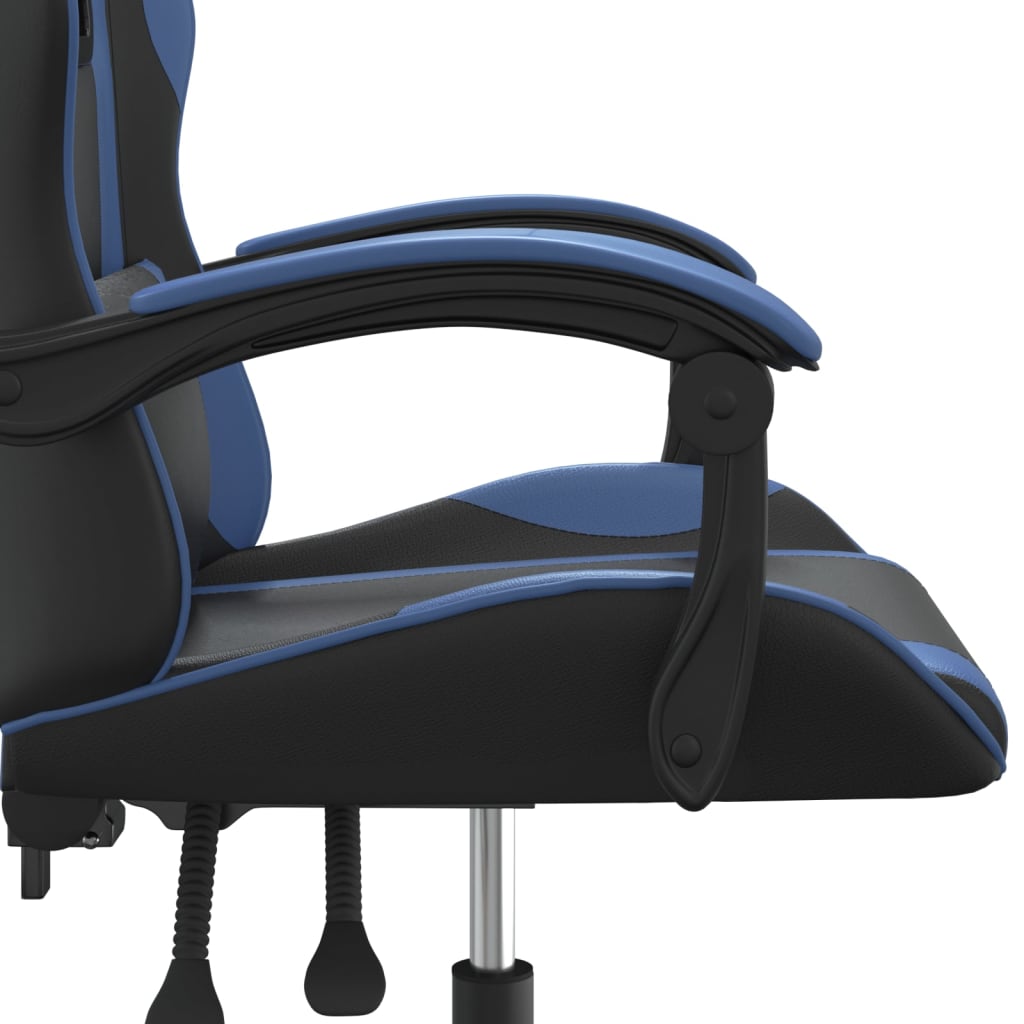 Sedia da Gaming Girevole Nero e Blu in Similpelle 349567