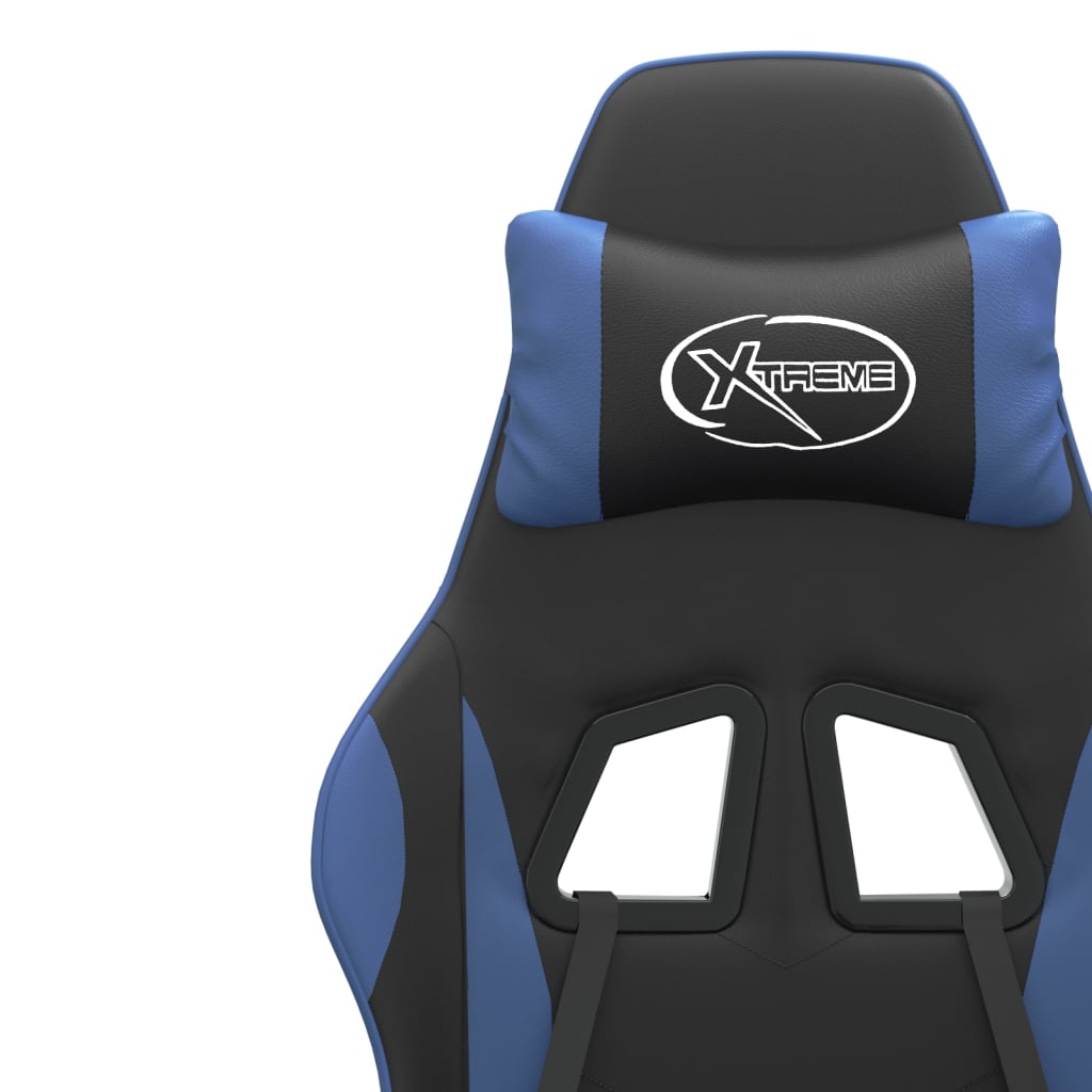 Sedia da Gaming Girevole Nero e Blu in Similpelle 349567