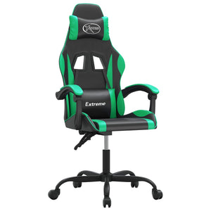 Sedia da Gaming Girevole Nera e Verde in Similpelle 349570