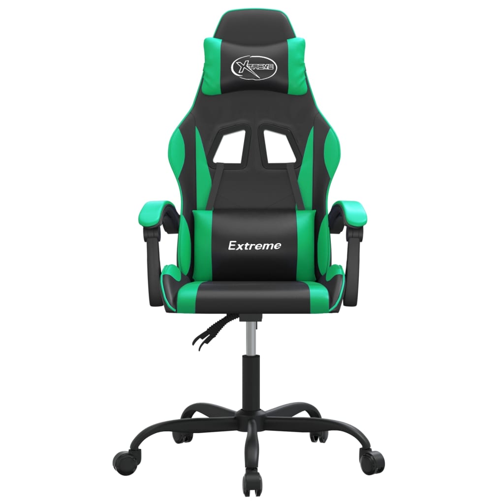 Sedia da Gaming Girevole Nera e Verde in Similpelle 349570