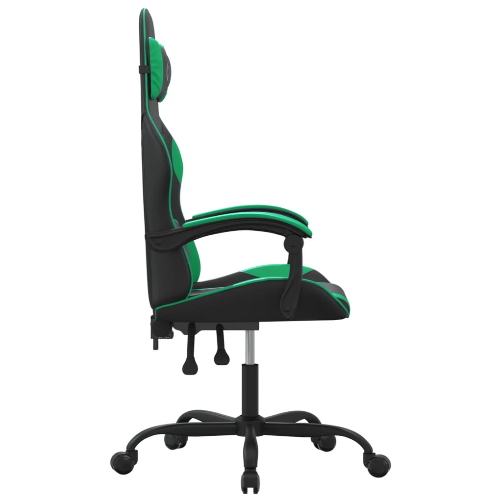 Sedia da Gaming Girevole Nera e Verde in Similpelle 349570