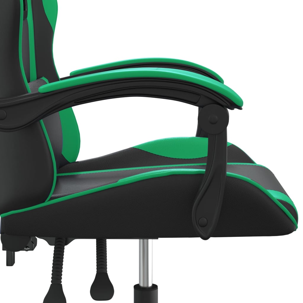 Sedia da Gaming Girevole Nera e Verde in Similpelle 349570