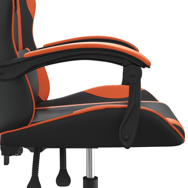 Sedia da Gaming Girevole Nero e Arancione in Similpelle 349573