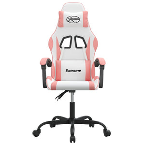 Sedia da Gaming Girevole Bianco e Rosa in Similpelle 349576