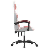 Sedia da Gaming Girevole Bianco e Rosa in Similpelle 349576