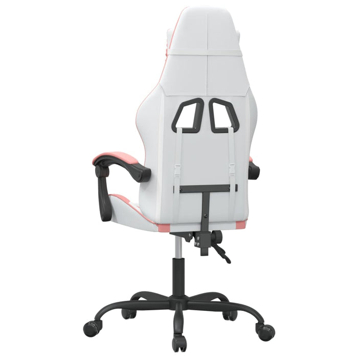 Sedia da Gaming Girevole Bianco e Rosa in Similpelle 349576