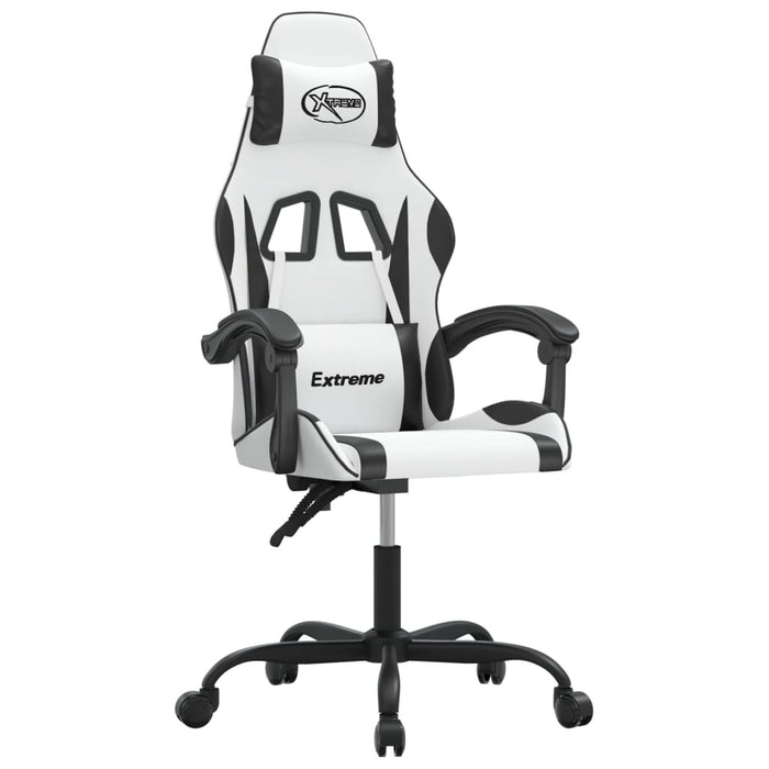 Sedia da Gaming Girevole Bianco e Nero in Similpelle 349577