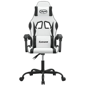 Sedia da Gaming Girevole Bianco e Nero in Similpelle 349577