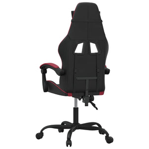 Sedia da Gaming Girevole Nero e Rosso Vino in Similpelle 349598