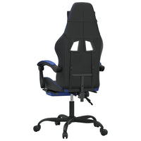 Sedia da Gaming Girevole con Poggiapiedi Nero e Blu Similpelle 349603