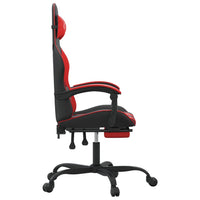 Sedia da Gaming Girevole Poggiapiedi Nero e Rosso Similpelle 349604