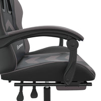 Sedia da Gaming Girevole Poggiapiedi Nero e Grigio Similpelle 349607