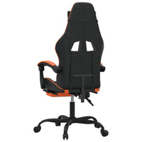 Sedia da Gaming Girevole Poggiapiedi Nero Arancione Similpelle 349609