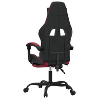 Sedia Gaming Girevole Poggiapiedi Nero e Rosso Vino Similpelle 349610