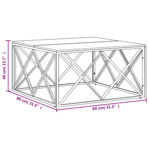 Tavolino Salotto in Acciaio Inox e Legno Massello di Recupero 349973