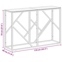 Tavolino Consolle Argento Acciaio Inossidabile Vetro Temperato 349995