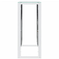 Tavolino Consolle 110x30x70 cm in Acciaio Inox e Vetro 350025