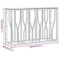 Tavolino Consolle 110x30x70 cm in Acciaio Inox e Vetro 350026