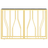 Tavolino Consolle Oro 110x30x70 cm in Acciaio Inox e Vetro 350028