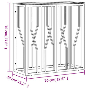 Tavolino Consolle 70x30x70 cm in Acciaio Inox e Vetro 350033