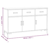 Credenza Marrone 110x35x70 cm Legno Massello di Pino Riciclato