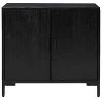 Credenza Nera 75x35x70 cm Legno Massello di Pino Riciclato cod mxl 5623