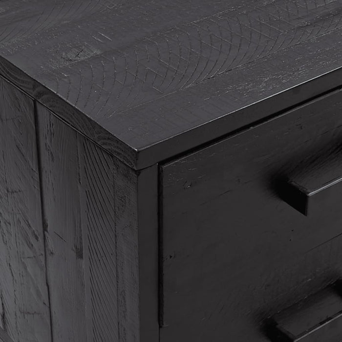 Armadietto Nero 110x30x45 cm in Legno Massello Pino 349932