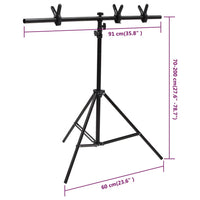 Supporto per Sfondo a T Nero 91x60x(70-200) cm 190251