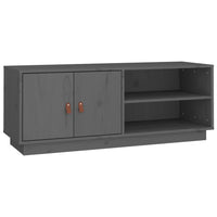 Mobile Porta TV Grigio 105x34x40 cm in Legno Massello di Pino 818222