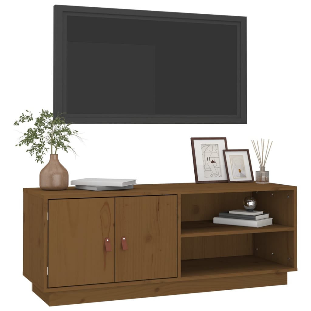 Mobile Porta TV Miele 105x34x40 cm in Legno Massello di Pino cod 10822