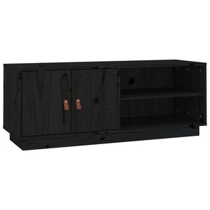 Mobile Porta TV Nero 105x34x40 cm in Legno Massello di Pino cod mxl 13113