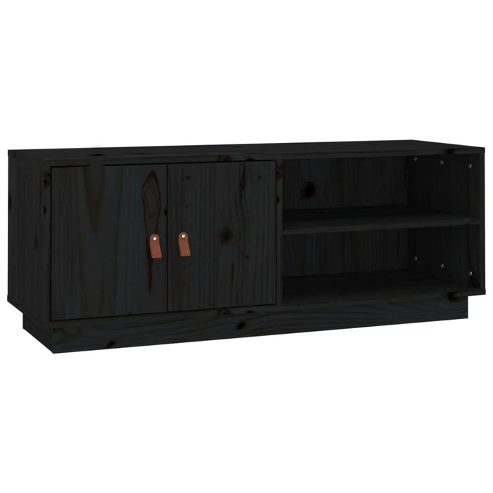 Mobile Porta TV Nero 105x34x40 cm in Legno Massello di Pino cod mxl 13113