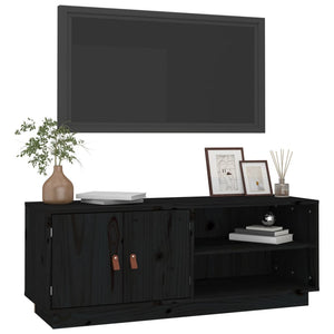 Mobile Porta TV Nero 105x34x40 cm in Legno Massello di Pino cod mxl 13113