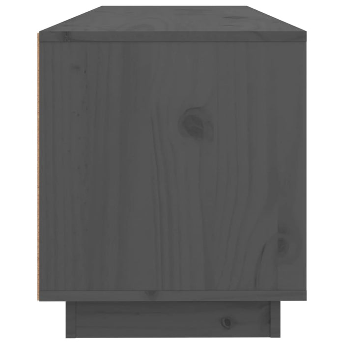 Mobile Porta TV Grigio 100x34x40 cm in Legno Massello di Pino