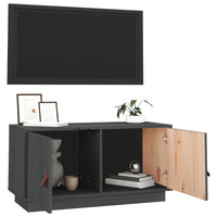 Mobile Porta TV Grigio 80x34x40 cm in Legno Massello di Pino 818232