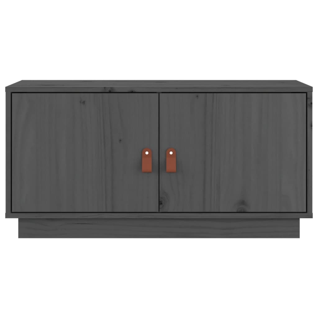 Mobile Porta TV Grigio 80x34x40 cm in Legno Massello di Pino 818232