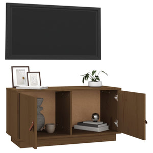 Mobile Porta TV Miele 80x34x40 cm in Legno Massello di Pino 818233