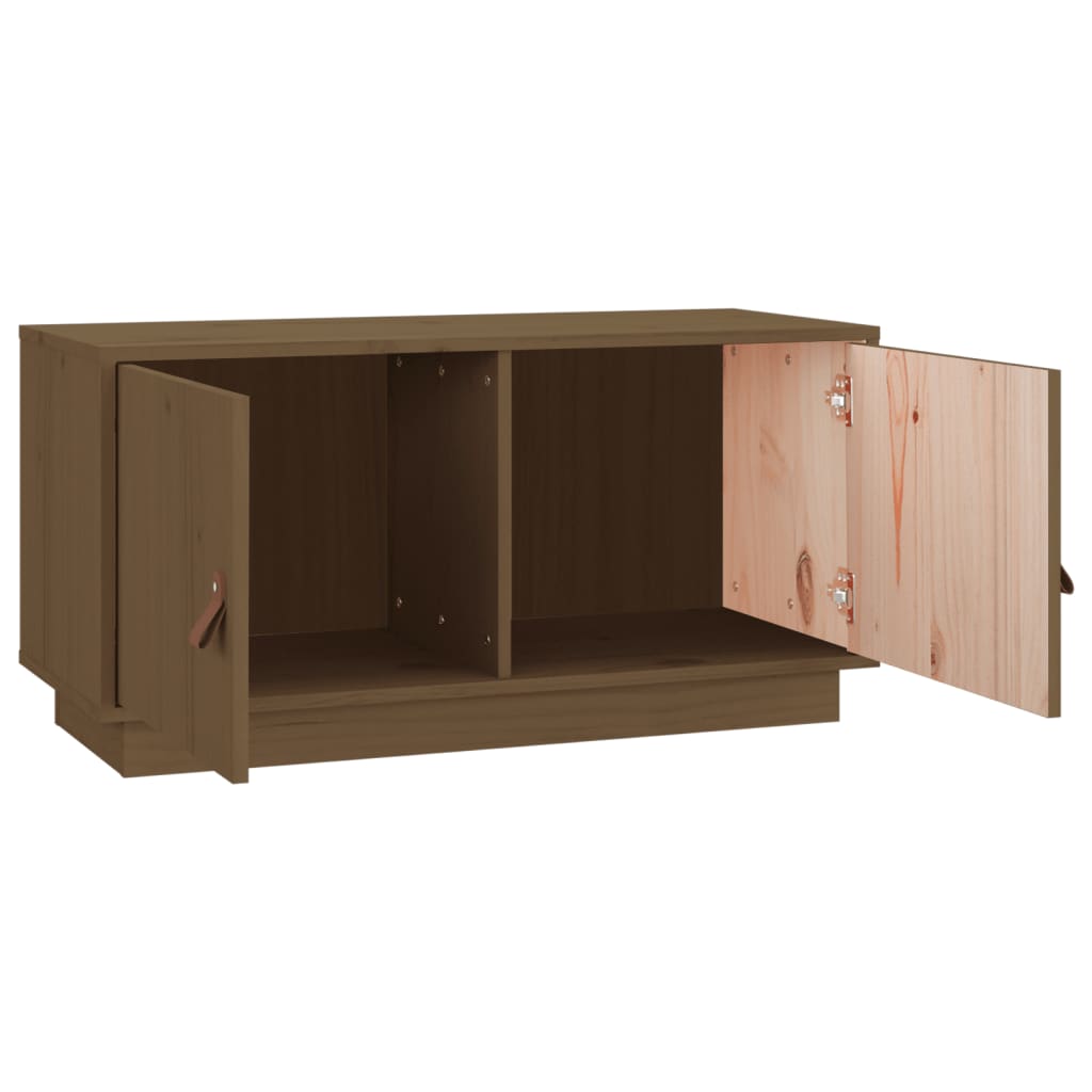 Mobile Porta TV Miele 80x34x40 cm in Legno Massello di Pino 818233