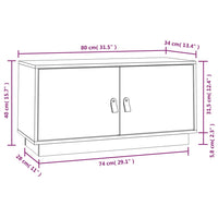 Mobile Porta TV Miele 80x34x40 cm in Legno Massello di Pino