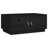 Tavolino da Salotto Nero 80x50x35 cm in Legno Massello di Pino cod 9538