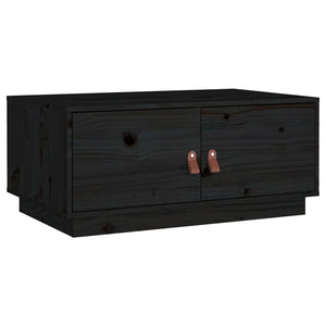 Tavolino da Salotto Nero 80x50x35 cm in Legno Massello di Pino cod 9538