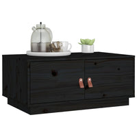 Tavolino da Salotto Nero 80x50x35 cm in Legno Massello di Pino cod 9538