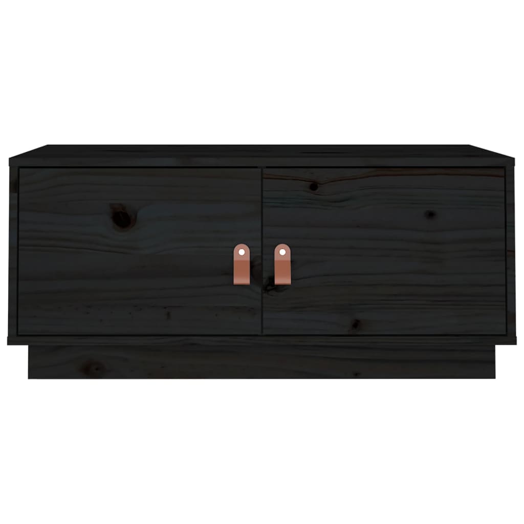 Tavolino da Salotto Nero 80x50x35 cm in Legno Massello di Pino cod 9538