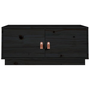 Tavolino da Salotto Nero 80x50x35 cm in Legno Massello di Pino cod 9538