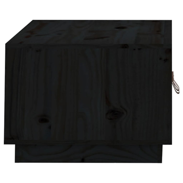 Tavolino da Salotto Nero 80x50x35 cm in Legno Massello di Pino cod 9538